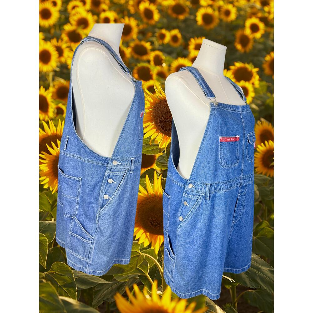 Volup Vintage Y2K Disney Winnie the Pooh Denim Bib Shortalls Size 22W - Picture 3 of 5
